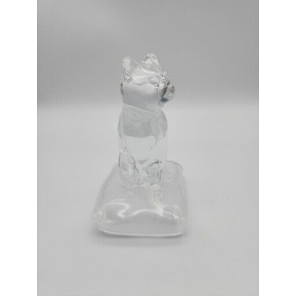 VTG Cat Figure Cristal d'Arques France Lead Crystal Glass On Pillow Paperweight - Picture 3 of 12